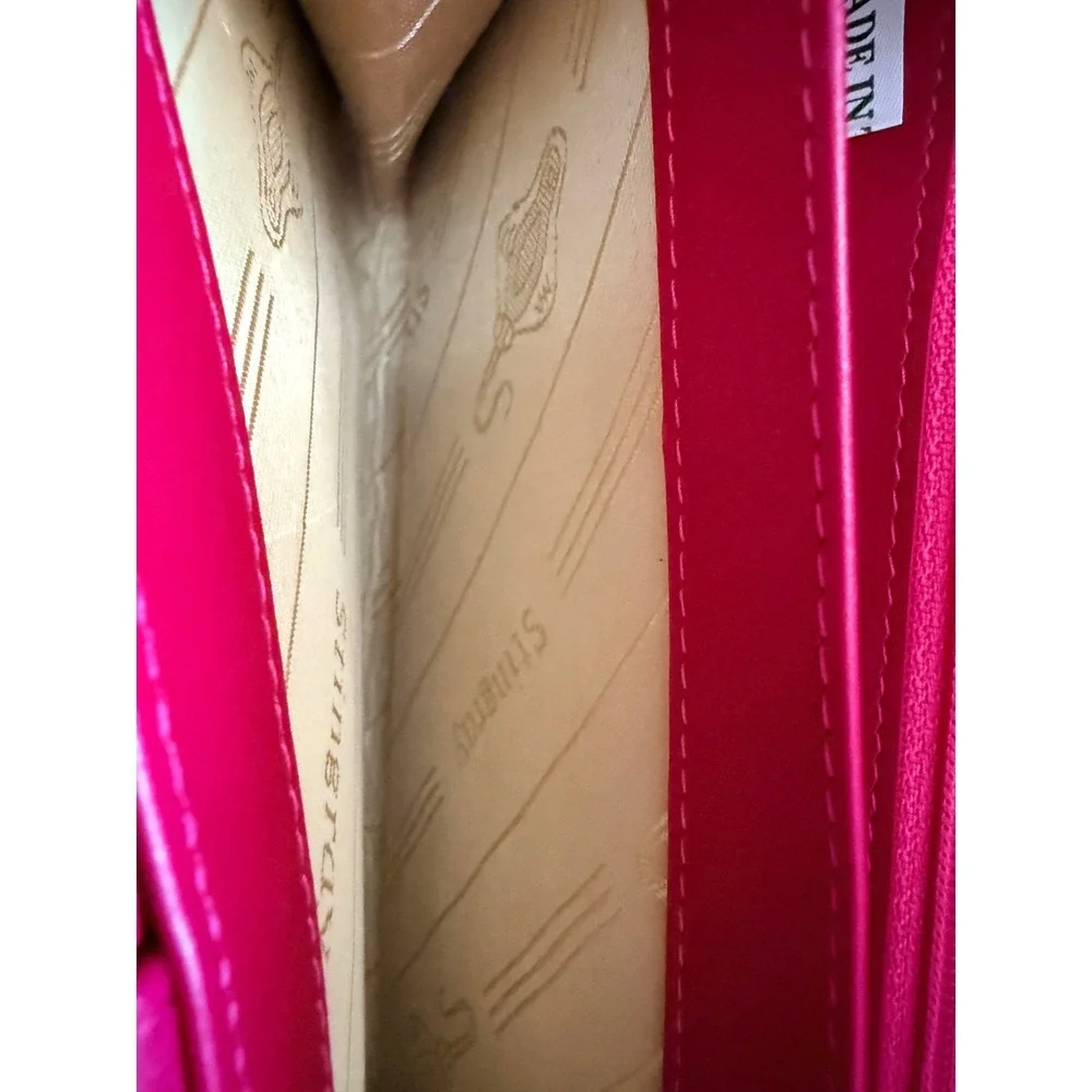 Genuine Stingray Skin Wallet Rare Hibiscus Pink Floral Design Made in Thailand